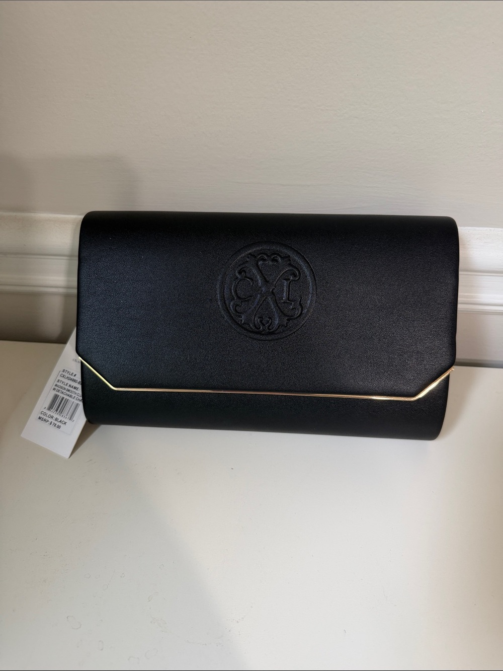 Christian Lacroix Black Clutch with Gold Accent